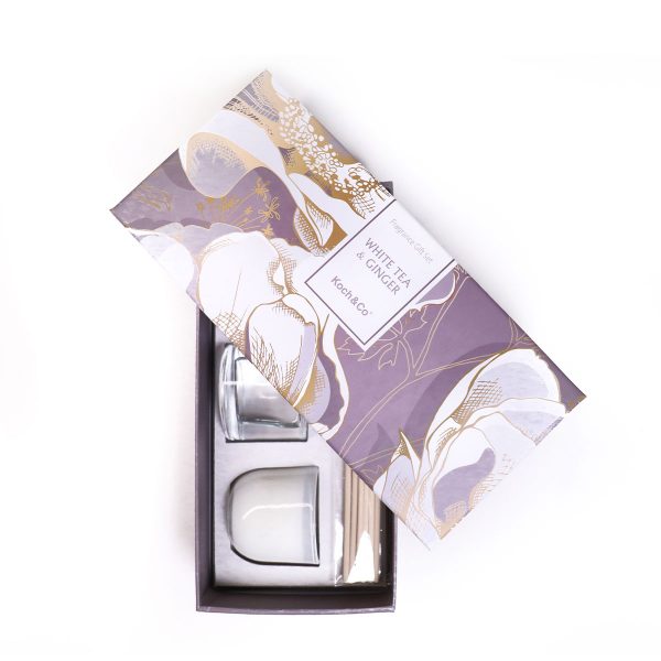 White Tea Ginger Candle and Diffuser Gift Set - Image 2