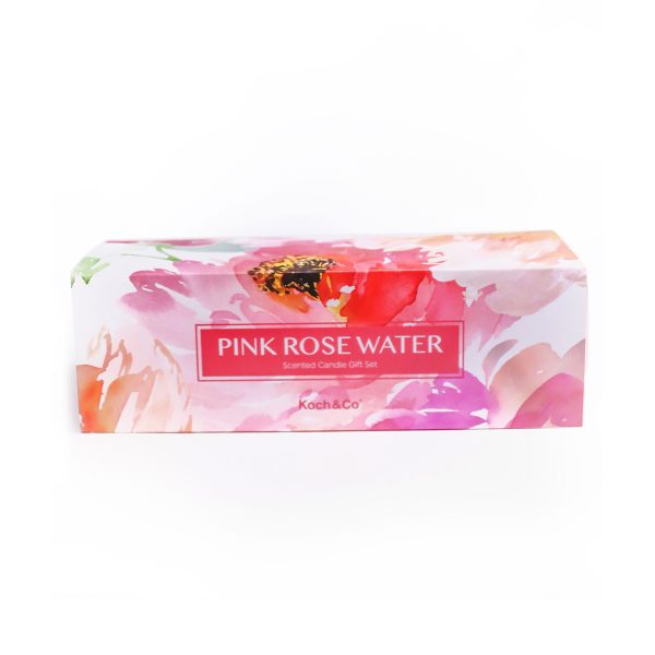 Pink Rose Water Candle Gift Set - Image 2